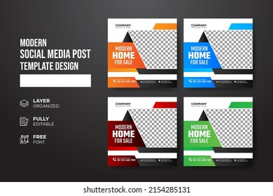 Modern and creative real Estate social media post template