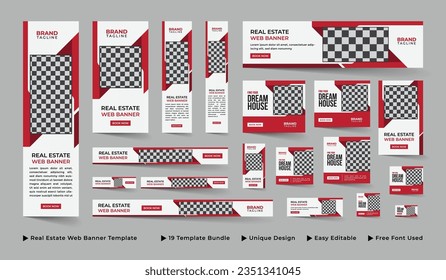 Diseño de plantillas de banner web de propiedad inmobiliaria moderno y creativo