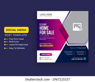 Modern Creative Real state Home rent  social media post Sale facebook cover page timeline web ad banner template design