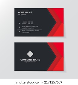 Modern Creative Red and Black Business Card Design Template