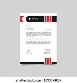Moderna imagen de Vector de plantilla de diseño de cabecera de carta corporativa elegante de color rojo y negro profesional estilo de negocios.