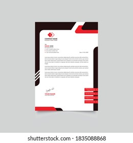 Modern Creative Red and Black Color Elegant Professional Corporate Business style Letter Head design Template Vector illustration.