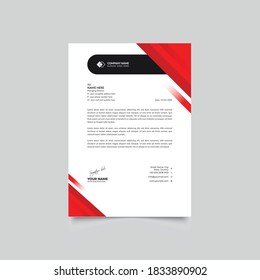 Modern Creative Red Color Professional Business style Corporate Letter Head design Template Vector illustration.
