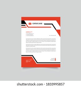 Modern Creative Red Color Professional Business style Corporate Letter Head design Template Vector illustration.