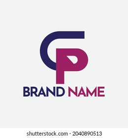 Modern and Creative Red CP Letter Logo Design Vector and illustration