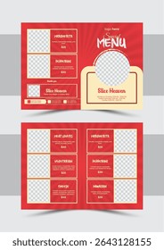 design de menu de comida de restaurante criativo moderno