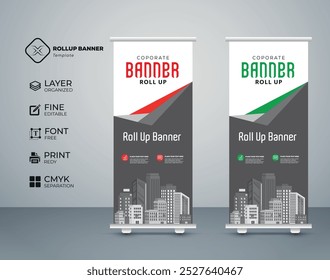 Modern creative roll up banner design collection template Premium