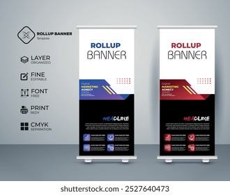 Modern creative roll up banner design collection template Premium