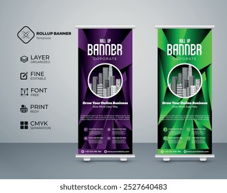 Modern creative roll up banner design collection template Premium