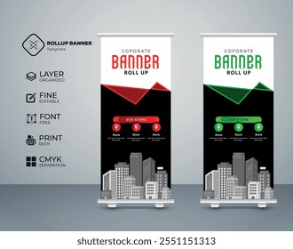  Modern creative roll up banner design collection template 
