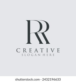 Modern Creative RR Logo Design. icon initial Based Monogram and Letters in Luxury vector.