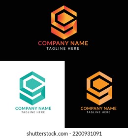 Modern and creative S letter logo for your company and business with three color variations