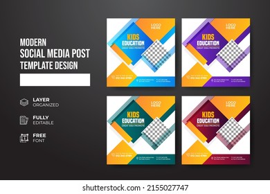 Modern and creative school admission social media post template