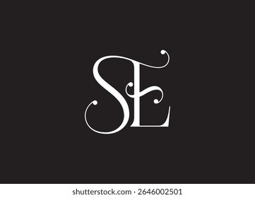 Modern and creative SE letter logo design in minimalist and professional style. Suitable for branding, business identity, corporate initials, or technology logo use. Fully editable vector format.