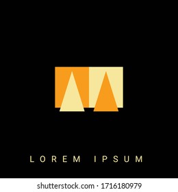 Moderna forma creativa AA, AA, A, logotipo A. Diseños de logotipo inicial con fondo negro.
