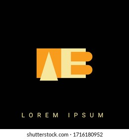 Modern creative shaped AB, BA, A, B logo. Initial Logo Designs  with Black Background.