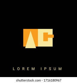 Modern creative shaped AG, GA, A, G logo. Initial Logo Designs  with Black Background.