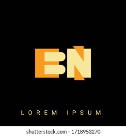 Modern creative shaped BN, NB, B, N logo. Initial Logo Designs  with Black Background.