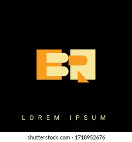 Modernes, kreatives BR, RB, B, R Logo. Erstmalige Logo-Designs mit schwarzem Hintergrund.