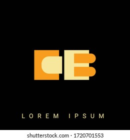 Modern creative shaped CB, BC, C, B logo. Initial Logo Designs  with Black Background.