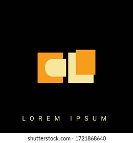 Modernes, kreatives CL, LC, C, L Logo. Erstmalige Logo-Designs mit schwarzem Hintergrund.