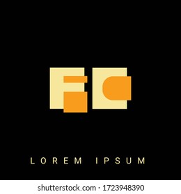 Modernes, kreatives FC-, CF-, F-, C-Logo. Erstmalige Logo-Designs mit schwarzem Hintergrund.