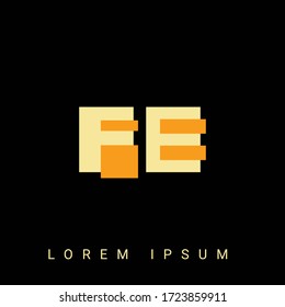 Modern creative shaped FE, EF, F, E logo. Initial Logo Designs  with Black Background.