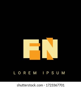 Logo moderno en forma creativa FN, NF, F, N. Diseños de logotipo inicial con fondo negro.