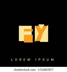 Modernes, kreatives FY, YF, F, Y Logo. Erstmalige Logo-Designs mit schwarzem Hintergrund.