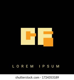 Modern creative shaped GF, FG, G, F logo. Initial Logo Designs  with Black Background.