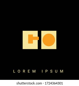 Modern creative shaped GO, OG, G, O logo. Initial Logo Designs  with Black Background.