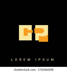 Moderne kreative GP, PG, G, P Logo. Erste Logo-Designs mit schwarzem Hintergrund.