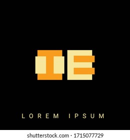 Modern creative shaped IE, EI, I, E logo. Initial Logo Designs  with Black Background.