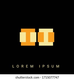 Modern creative shaped II, II, I, I logo. Initial Logo Designs  with Black Background.