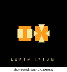 Modern creative shaped IX, XI, I, X logo. Initial Logo Designs  with Black Background.