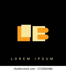 Modern creative shaped LB, BL, L, B logo. Initial Logo Designs  with Black Background.