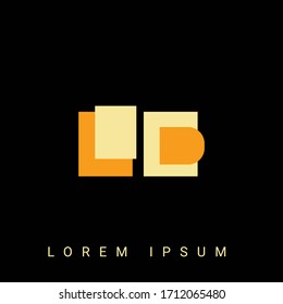 Logotipo moderno con forma creativa LD, DL, L, D. Diseños de logotipo inicial con fondo negro.