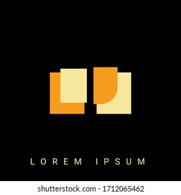 Modern creative shaped LJ, JL, L, J logo. Initial Logo Designs  with Black Background.