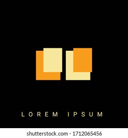 Modern creative shaped LL, LL, L, L logo. Initial Logo Designs  with Black Background.