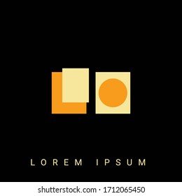 Modern creative shaped LO, OL, L, O logo. Initial Logo Designs  with Black Background.