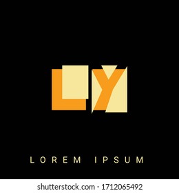 Moderno y creativo logo LY, YL, L, Y. Diseños de logotipo inicial con fondo negro.