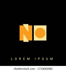 Modern creative shaped NO, ON, N, O logo. Initial Logo Designs  with Black Background.