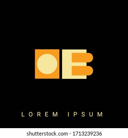 Modern creative shaped OB, BO, O, B logo. Initial Logo Designs  with Black Background.