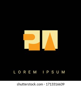 Moderne, kreative PA, AP, P, A Logo. Erstmalige Logo-Designs mit schwarzem Hintergrund.