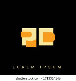 Modern creative shaped PD, DP, P, D logo. Initial Logo Designs  with Black Background.