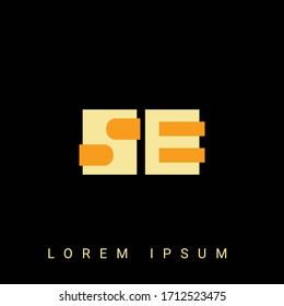 Modern creative shaped SE, ES, S, E logo. Initial Logo Designs  with Black Background.



