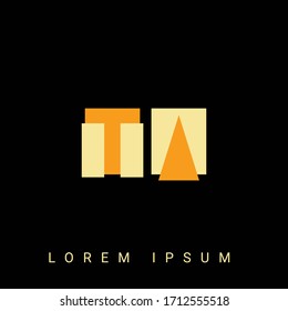 Moderne kreative TA, AT, T, A Logo. Erstmalige Logo-Designs mit schwarzem Hintergrund.



