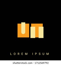 Modern creative shaped UT, TU, U, T logo. Initial Logo Designs  with Black Background.



