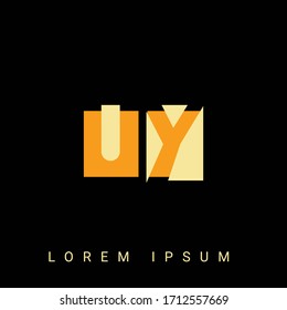 Modern creative shaped UY, YU, U, Y logo. Initial Logo Designs  with Black Background.



