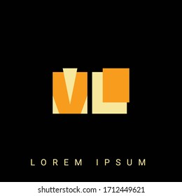Modern creative shaped VL, LV, V, L logo. Initial Logo Designs  with Black Background.



